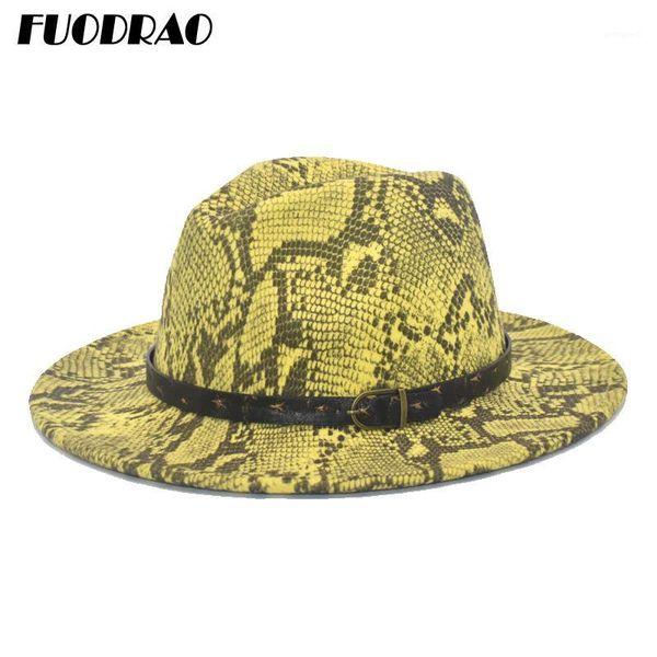 

wide brim hats fuodrao elegant ladies fedoras men's autumn and winter wool hat retro jazz wide-brimmed gentleman fashion f661, Blue;gray