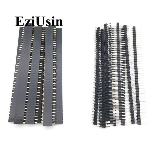 

20pcs 10 pairs 40 pin 1x40 single row male and female 2.54 breakable pin header pcb jst connector strip for ardui wmtovm, White