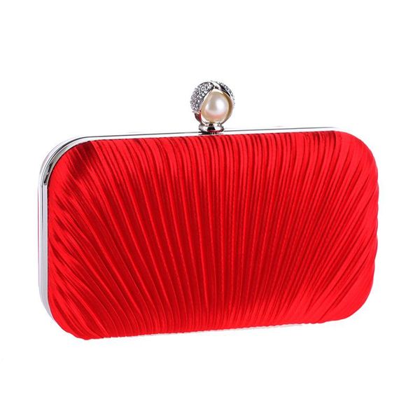

fashion red women's bag satin handbag new shoulder bag bridal wedding evening clutch party purse makeup xst213-a