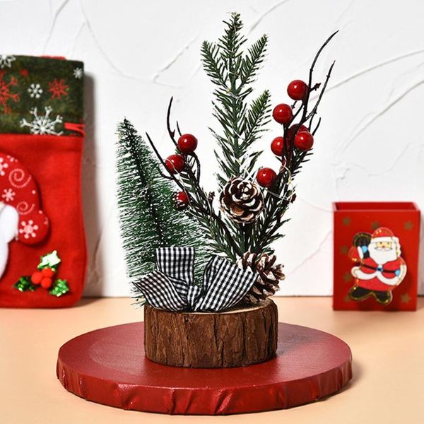 

christmas decorations mini xmas tree artificial table glowing decor decoration ornament year party