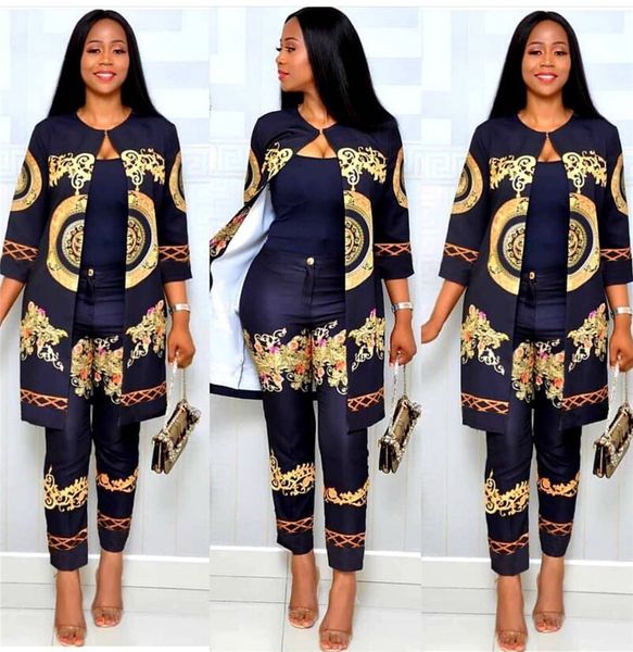 

2021 new elegant defines printing pants dashiki pantsuit dress bazin robe dressed up at traditional hipster night party wgww, Red