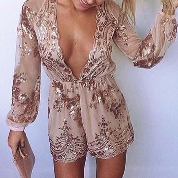 

2019 new women summer deep v-neck print playsuits with sashes ladies fashion long lantern sleeve jumpsuits size s-xl 6q25991, Black;white