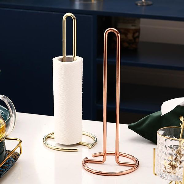 

kitchen roll paper holder towel rack stainless steel bathroom tissue stand diner table paper stand rose gold napkins rack 1pc