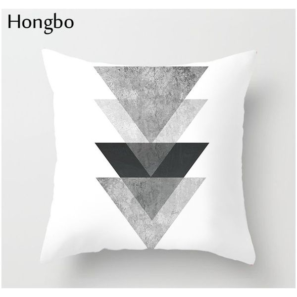 

hongbo geometric cushion cover black and white polyester throw pillow case striped dotted grid triangular geometric art cushion f wmtved