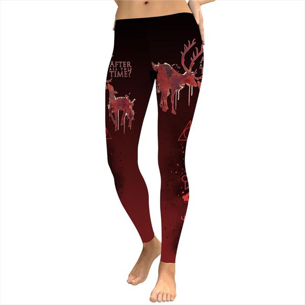 

new arrival deathly hallows women leggings red leggins printed legging for woman pants drop shipping, Black