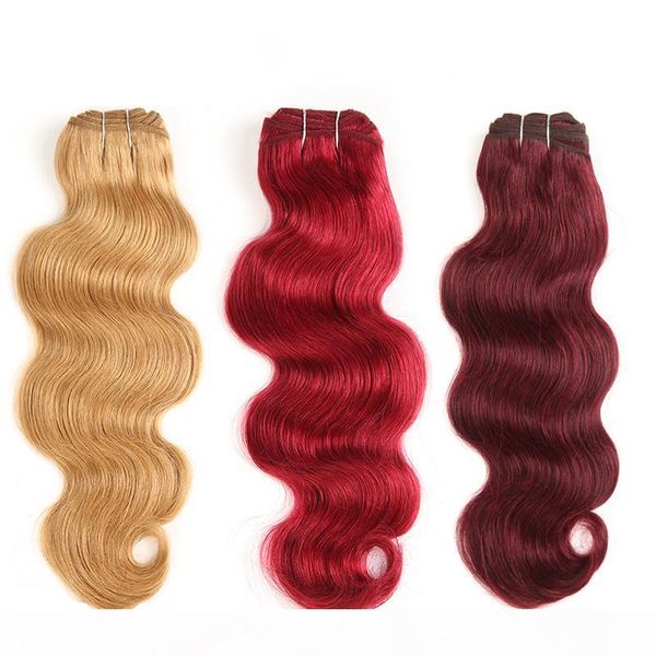

colored human hair bundles body wave brazilian virgin human remy hair weft color 27,30 ,99j, bug, Black