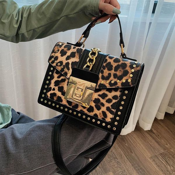 

leopard print leather women totes messenger bags luxury women's bags pouch shoulder bag 2020 purses and handbags