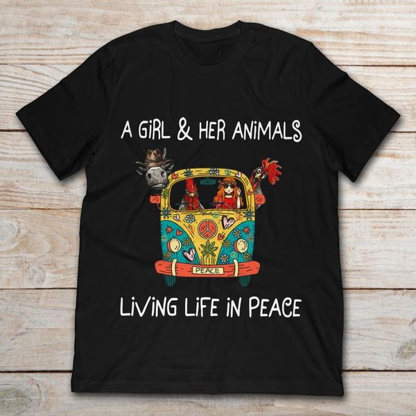 

hippie car a girl and her animals living life in peace t-shirt sport hooded sweatshirt hoodie