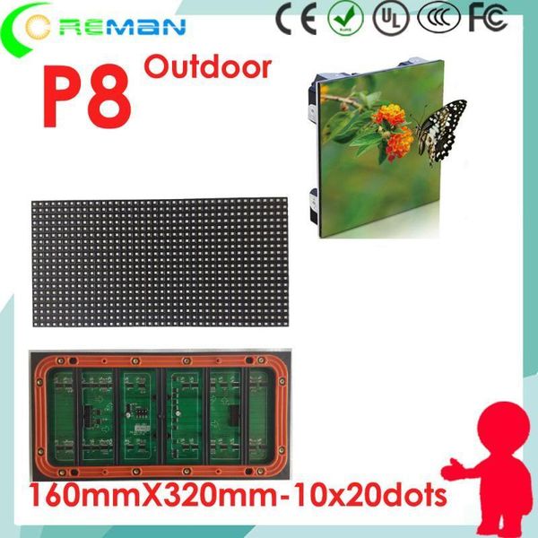 

hipping smd p8 outdoor led module 160x320mm 320x160mm 20x40 40x20 rgb led matrix , exterior p4 p5 p6 p10 p8 module1