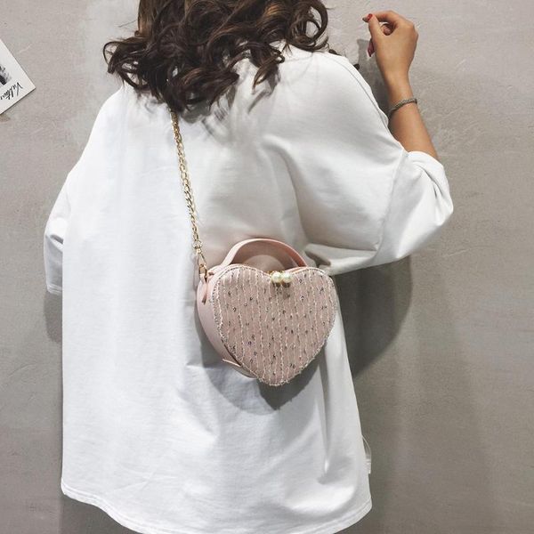 

love shape luxury handbags women bags designer elegant pearl female messenger crossbody bag shoulder bag sac a main femme
