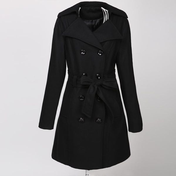 

women's wool & blends woman coat black urban design clothes classic fashion revival retro street rock women steam punk long coats trenc