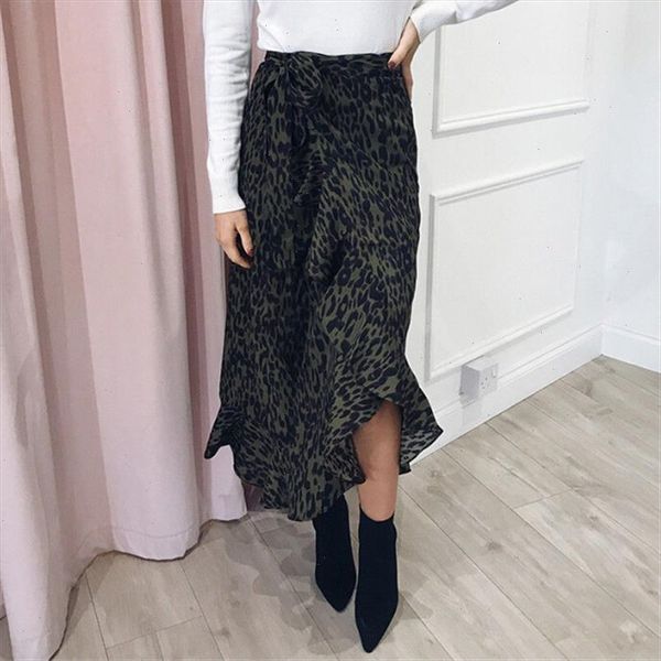 

women skirt leopard print high waist skirt ladies pencil skirts casual loose bodycon skirts for women party split wrap, Black