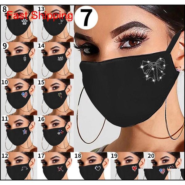 

sparkling rhinestone women jewelry elastic mask magic scarves reusable washable fashion face masks bandana masks headwears bieyq, Black