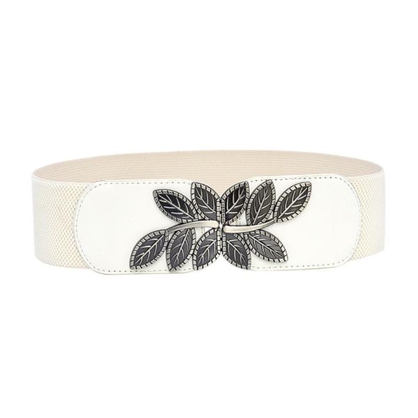 

resistance bands women's belt accessories alloy flower retro fashion wild wide waistband elastic stretch dress waist buckle band