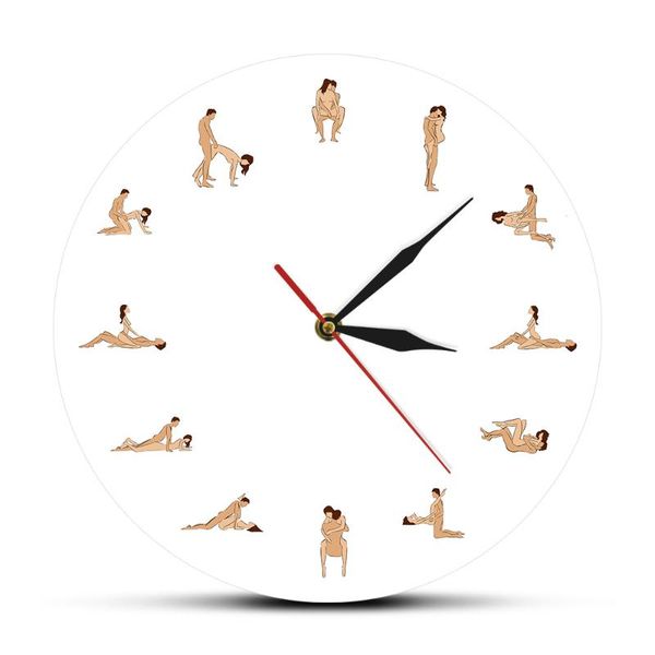

24 hours naughty 12 positions printed wall clock kama sutra erotic timepiece funny gift for couple lover