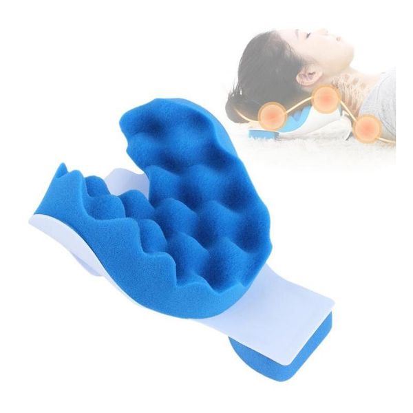 

pillow relief travel cervical neck and shoulder pain spine alignment massage traction device support relaxer