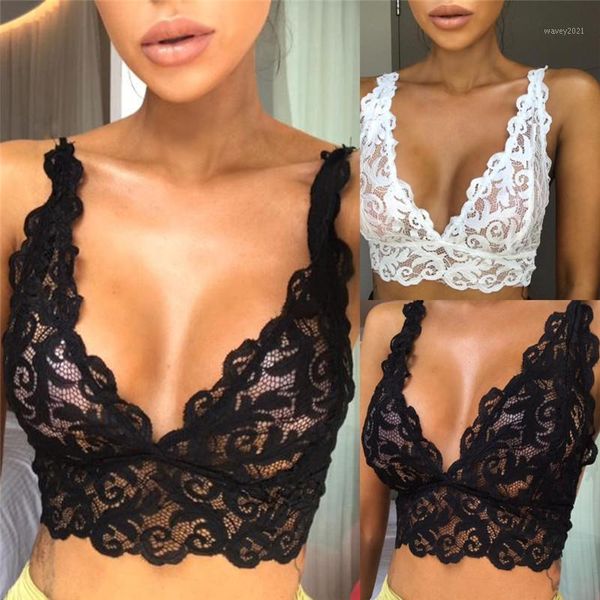 

bras 2021 women lingerie corset lace floral bralette bra ultrathin tank camis crop underwear s-xl size sheer 1, Red;black