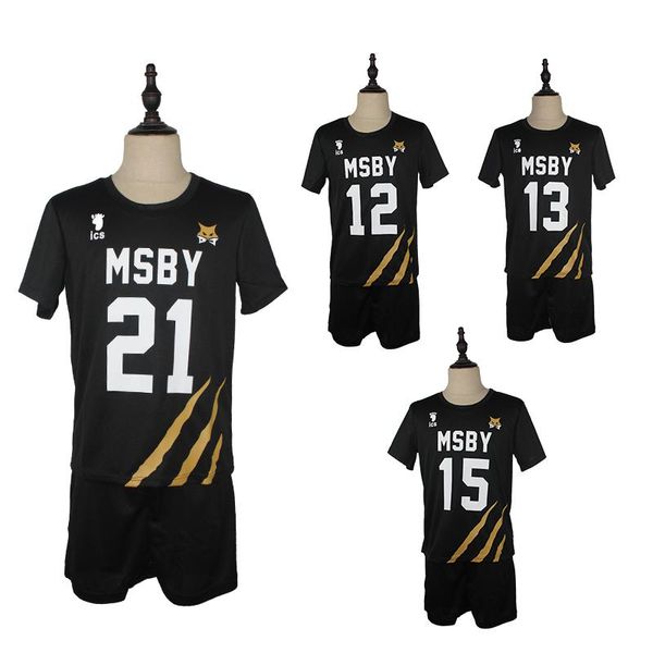 

haikyuu cosplay costume msby volleyball club karasuno high school shoyo hinata kotaru bokuto sportswear uniform, Black