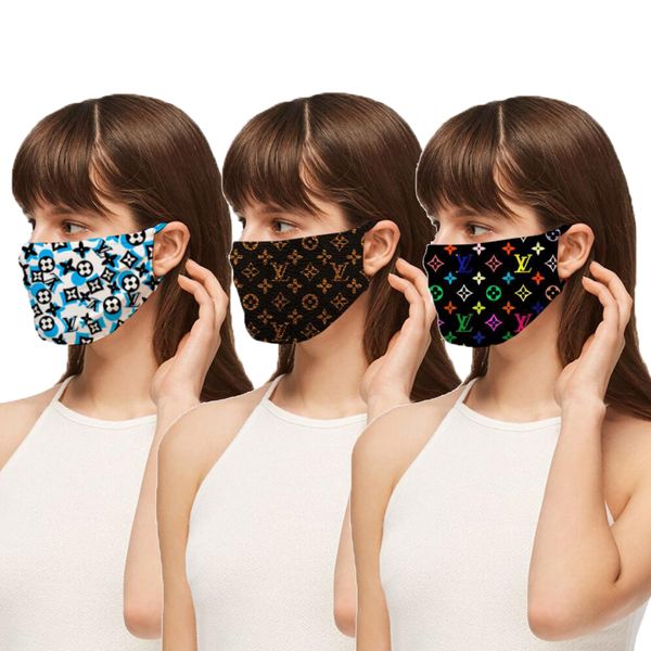 

sale letter flower print designer face masks luxury mask washable material dustproof riding cycling outside sports fashion masks for adult