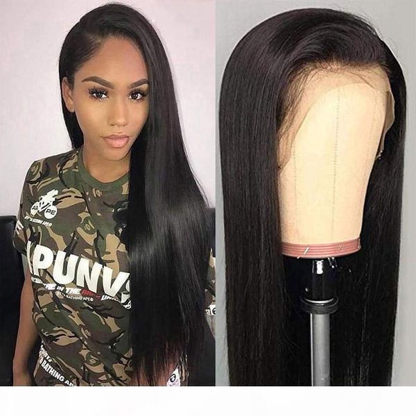 

glueless straight lace front wigs full lace human hair pre plucked natural hairline with baby hair 130%~150% density for black women 8~24, Black;brown