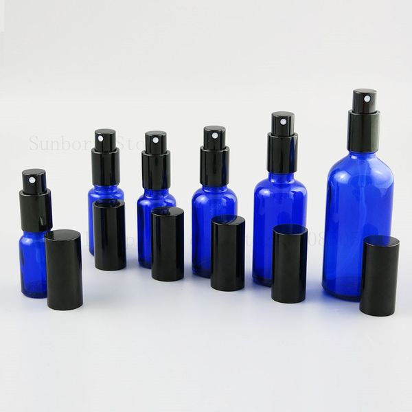500 x nachfüllbare Parfüm-Sprühpumpe, Glasflasche, Sprühzerstäuber, tragbare Reisekosmetik, blau-grüne Behälter, Fläschchen