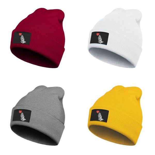 

fashion beanie skull hats juice wrld heart hand cuff toboggan roll knitted cap skull, Blue;gray