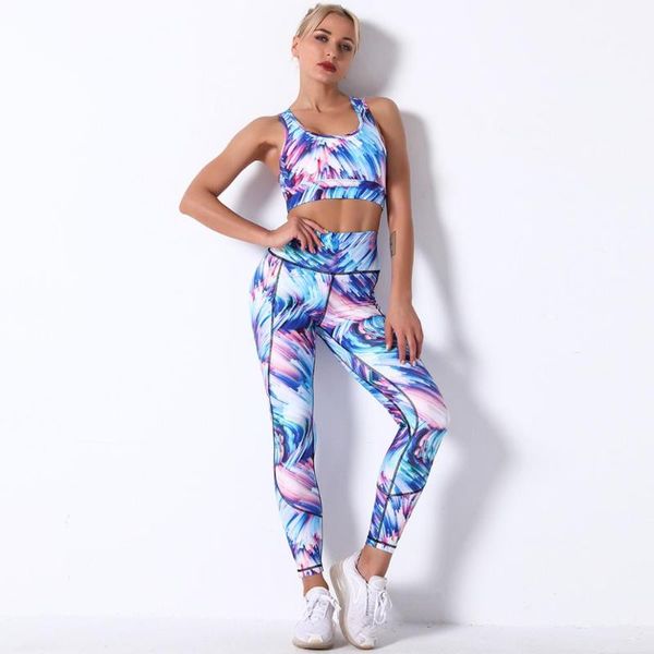 

yoga outfits 10 color women sport set high waist pants printing fashion sportswear nylon workout leggings gym suit, White;red