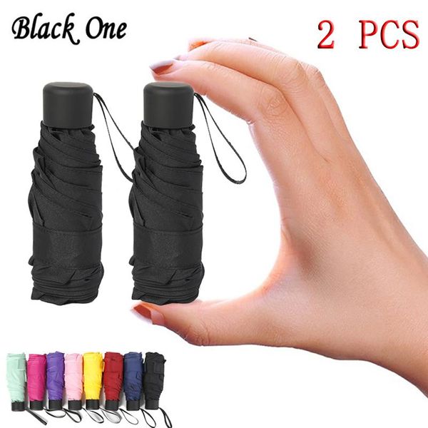 

2 pcs 180g small fashion folding umbrella rain women men mini pocket parasol girls waterproof portable travel umbrellas bbyjin lipper