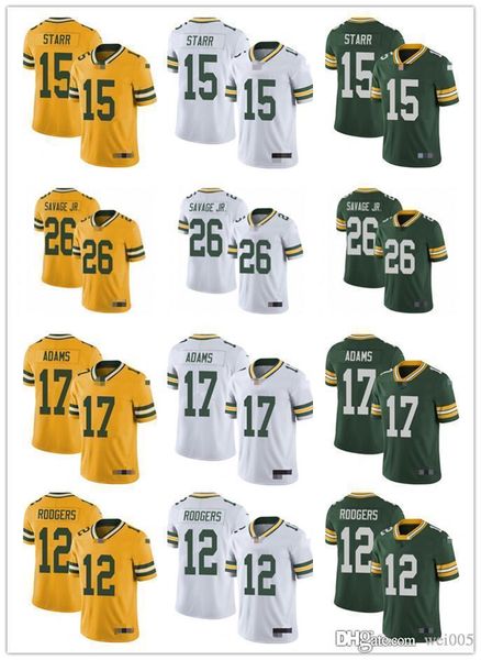 

men women youth green bay packers 12 aaron rodgers 26 darnell savage jr. 17 davante adams 15 bart starr football jerseys, Black;red
