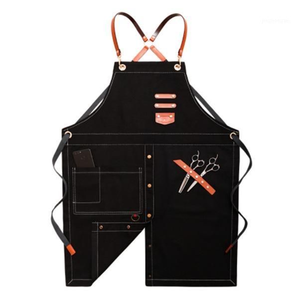 

barber apron korean fashion cowboy cafe shop barber men and women restaurant work clothes1