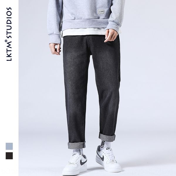 

autumn and winter basic solid color jeans mid waist slim small straight tube fashion brand jeans men's pants trousers old washed men&#0, Blue