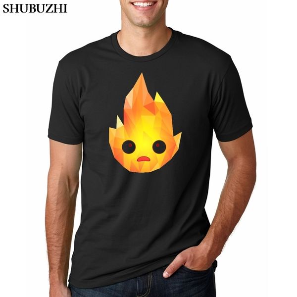

moving castle studio ghibli случайный harajuku одинокого огненный демон calcifer завывание tops tshirt camiseta толстовка с капюшоном балахо