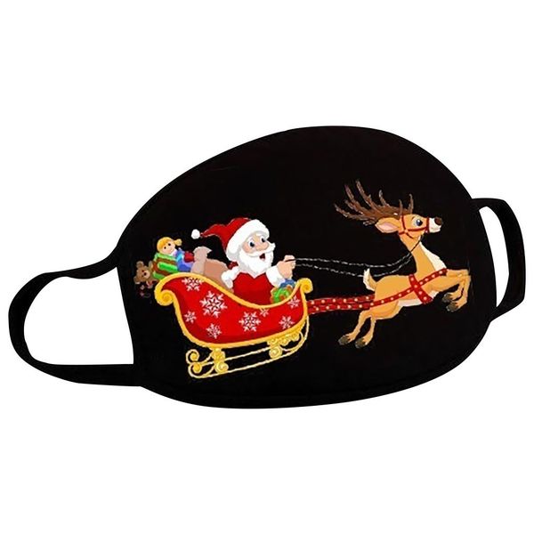 

christmas new facial mask face fabric santa elk print windproof washable mouth cover kids filter mask#yl5