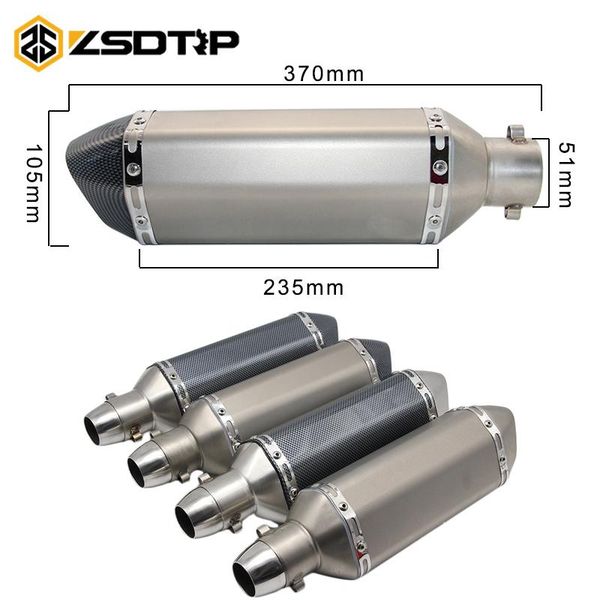 

zsdtrp 36~51mm universal motorcycle exhaust muffler escape slip-on pipe fit many motorbike scooter atv dirt bike