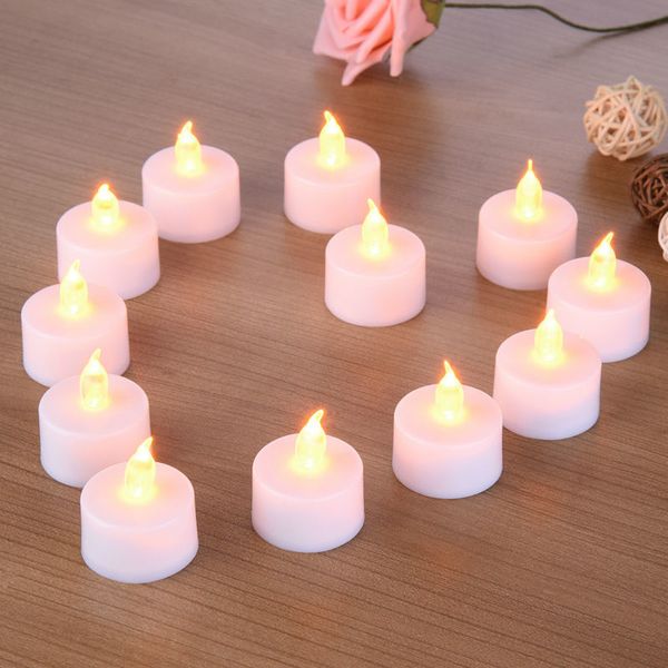 

pc+abs 24pcs tea light householed vela led battery -powered flameless candles church home decor and lighting