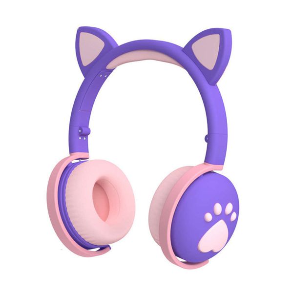 

foldable led light cat ear new children's bluetooth game wirels 5.0 headset if33