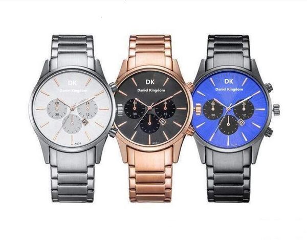 

dk factory automatic men watch black white blue dial sapphire stainless steel transparent glass back men's watches, Silver