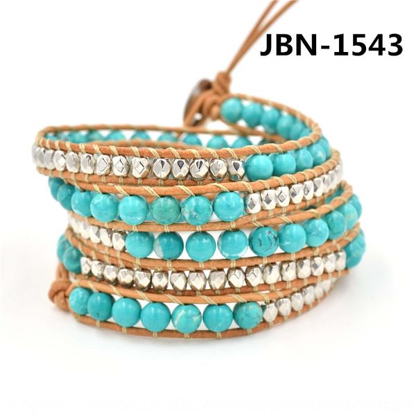 

6mm natural turquoise woven silver beads beaded multi layer luu beaded bracelet charm beads bracelet f03h8, Golden;silver
