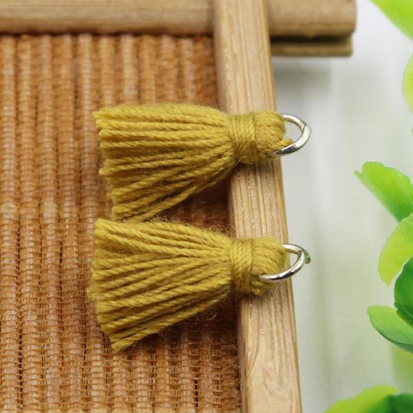 

20pcs 1.5cm metal ring mini cotton thread tassels diy craft earring clothes curtain jewelry decor accessories small fringe trim h qylkej