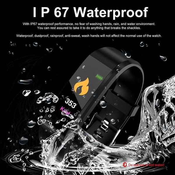 

115 plus fitns tracker step counter watch smart belt heart rate monitoring pk id107