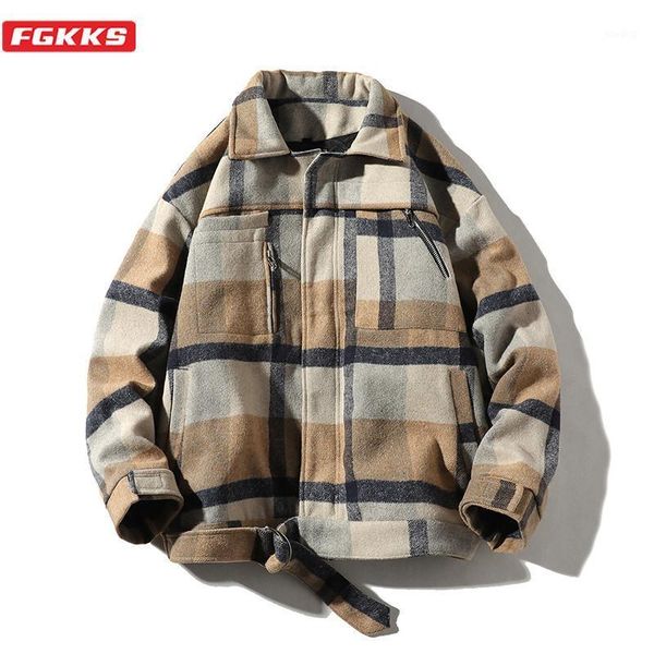 

fgkks men's casual men parka warm coat 2020 winter new men fashion clothing korean streetwear male parkas male1, Black