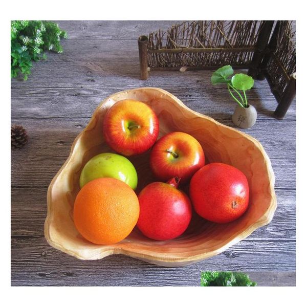 

creative wooden bowl large dried fruit plate multi-grain candy dish grid wood root carving tray household sqcjkg new_dhbest