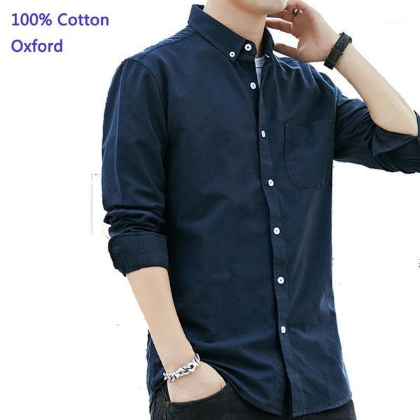 

men's dress shirts spring new oxford shirts 100% cotton mens full sleeve recreational factroy drect wholesale size s-4xl1, White;black