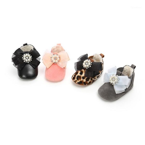 

warm short boots fashion new style flower pu leather baby moccasins shoes sofe sole baby girls boys shoes boots1, Black;grey