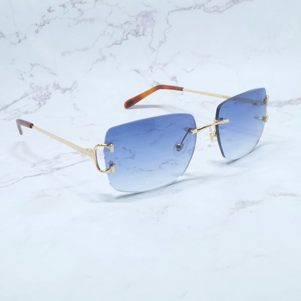 

2021 new big c sunglasses rimless mens brand designer men luxury sunglass fashion glasses women decoration shades vz7y, White;black