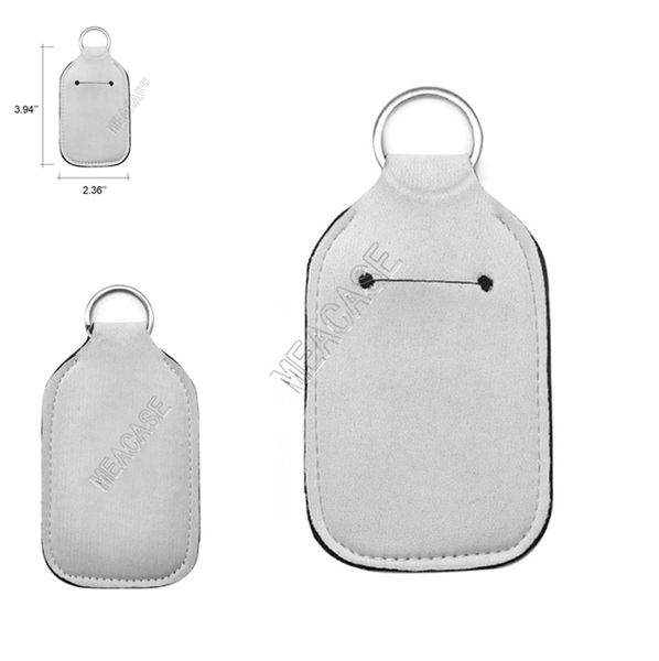 

diy plain white 30ml hand sanitizer bottle holder blank sublimation neoprene key ring perfume bottles cases bag xmas keychains toys d92502