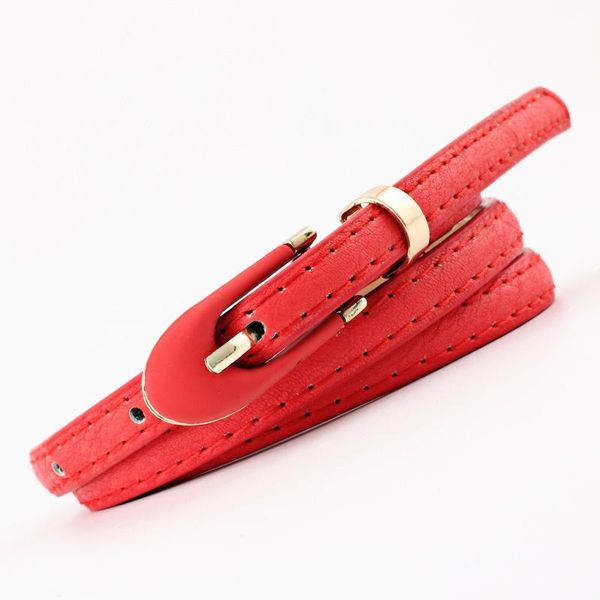 

new pattern fashoin exquisite ladies women solid color candy colors leather belts skinny thin dress waist belt waistband, Black;brown