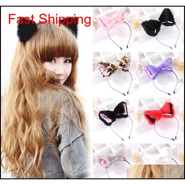 

cute sale women fox ear headbands fashion children hair accessories plush fox cat ears hairba qylkhd bde_home, Silver