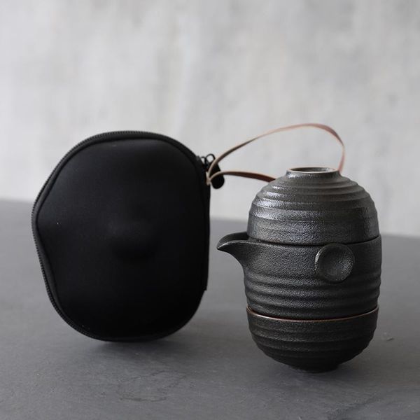 

luwu керамический чайник с 2 стаканами портативный путешествия чайный набор китайского кунг-фу чай наборы bbypkz packing2010