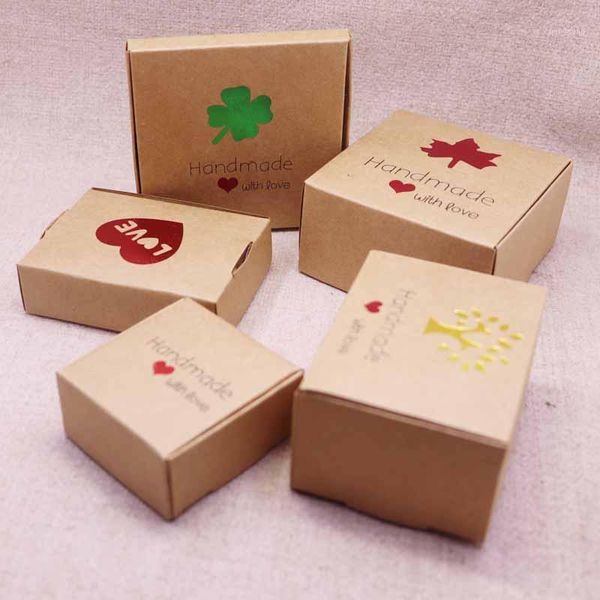 

gift wrap 50pcs cute style diy multi styles gift/candy/packing box handmade with love cardboard package & wedding red heart1